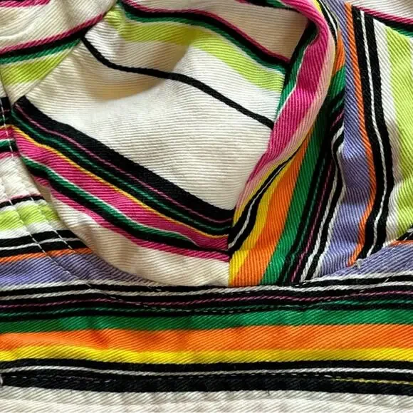 VINTAGE GITANO Multi Color Striped Cotton Bustier Top | S | 80s Retro Streetwear - Picture 12 of 13